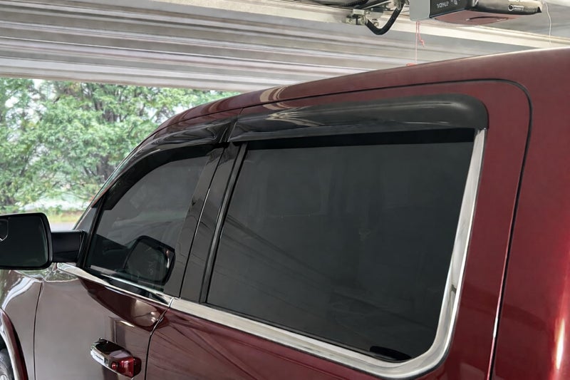 Optimal Co 2019-2026 Tape-On Side Window Deflector Visors Compatible with Dodge Ram 1500 Crew Cab Only Smoke Tinted Rain Guards 2020 2021 2022 2023 2024 2025 - Image 3